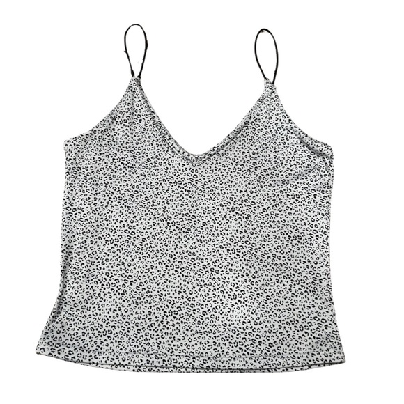 V Neck Spaghetti Strap Leopard Print Crop Top - Picture 1 of 4